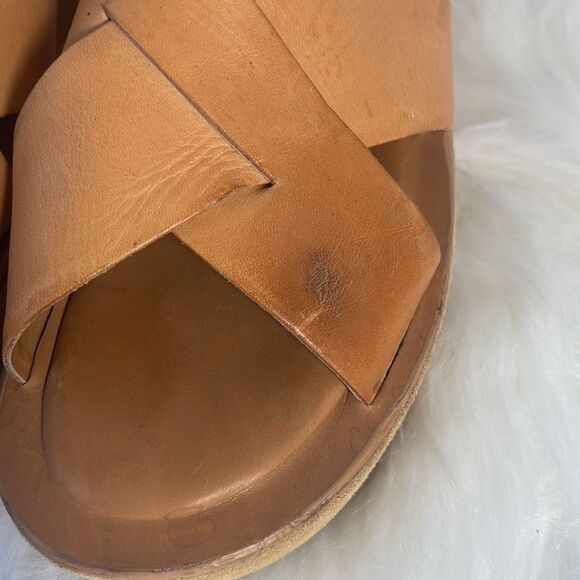 Kork-Ease Tan Woven Strap Platform Mule Slides Sz 39/ US 8 - Picture 3 of 7